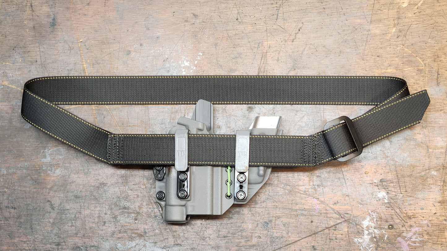 Black Advanced AIWB CCW belt for appendix carry with holster