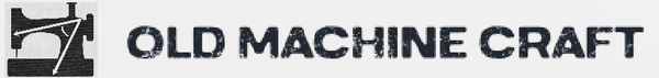 Logo of Old Machine Craft with a stylized machine icon on a black background
